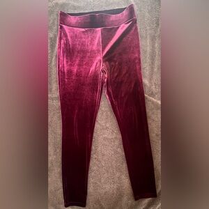 LOFT Velvet Leggings in Rich Burgundy. Women’s Size Medium.
